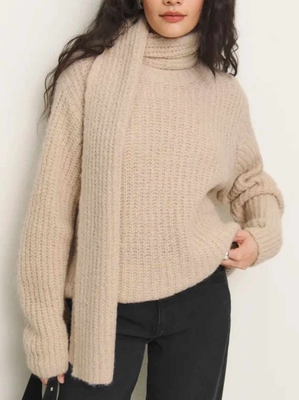 Reformation Spence Scarf Sweater